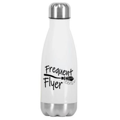 Frequent Flyer Witches Broom Halloween Stainless Steel Insulated Water Bottle