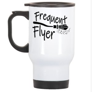 Frequent Flyer Witches Broom Halloween Stainless Steel Travel Mug