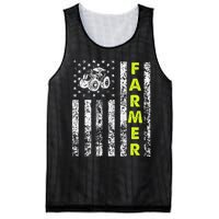 funny Flag With Tractor Patriotic Farmer Mesh Reversible Basketball Jersey Tank