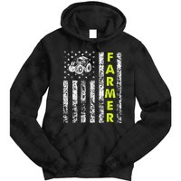 funny Flag With Tractor Patriotic Farmer Tie Dye Hoodie