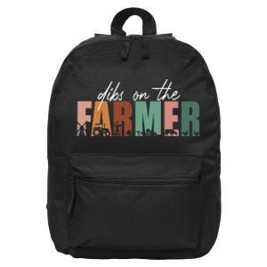 Funny Farmer Wife Dibs On The Farmer 16 in Basic Backpack