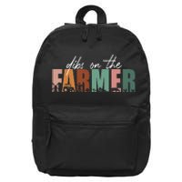 Funny Farmer Wife Dibs On The Farmer 16 in Basic Backpack