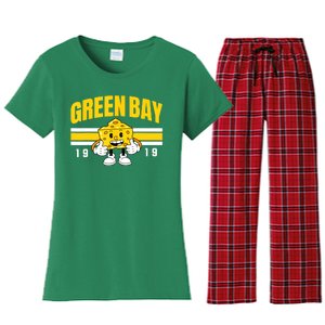 Funny Fan Women Green Bay Wisconsin Cheese Head Gift Women's Flannel Pajama Set