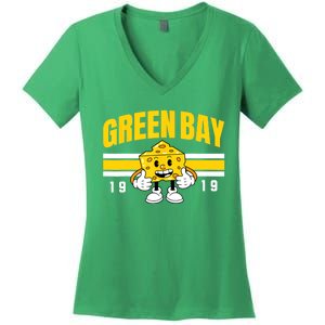 Funny Fan Women Green Bay Wisconsin Cheese Head Gift Women's V-Neck T-Shirt