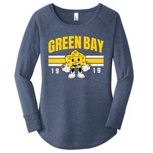 Funny Fan Women Green Bay Wisconsin Cheese Head Gift Women's Perfect Tri Tunic Long Sleeve Shirt