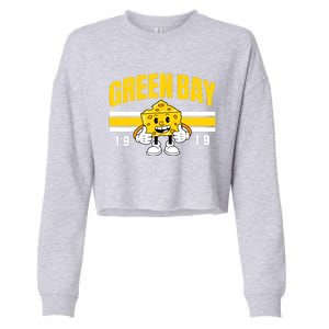 Funny Fan Women Green Bay Wisconsin Cheese Head Gift Cropped Pullover Crew