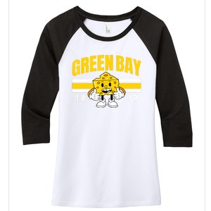 Funny Fan Women Green Bay Wisconsin Cheese Head Gift Women's Tri-Blend 3/4-Sleeve Raglan Shirt