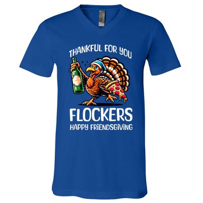 Funny Friendsgiving Women Turkey Friendsgiving V-Neck T-Shirt