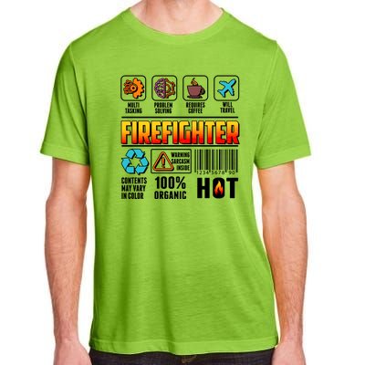 Funny Firefighter Warning Label Adult ChromaSoft Performance T-Shirt