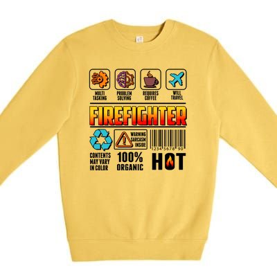 Funny Firefighter Warning Label Premium Crewneck Sweatshirt