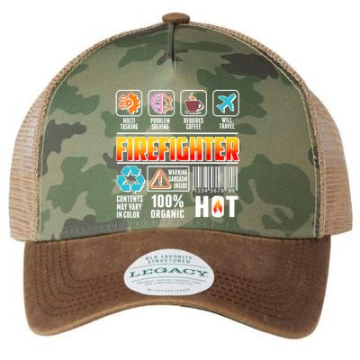 Funny Firefighter Warning Label Legacy Tie Dye Trucker Hat