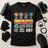 Funny Firefighter Warning Label Performance Shirt