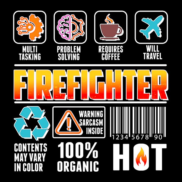 Funny Firefighter Warning Label Performance Shirt