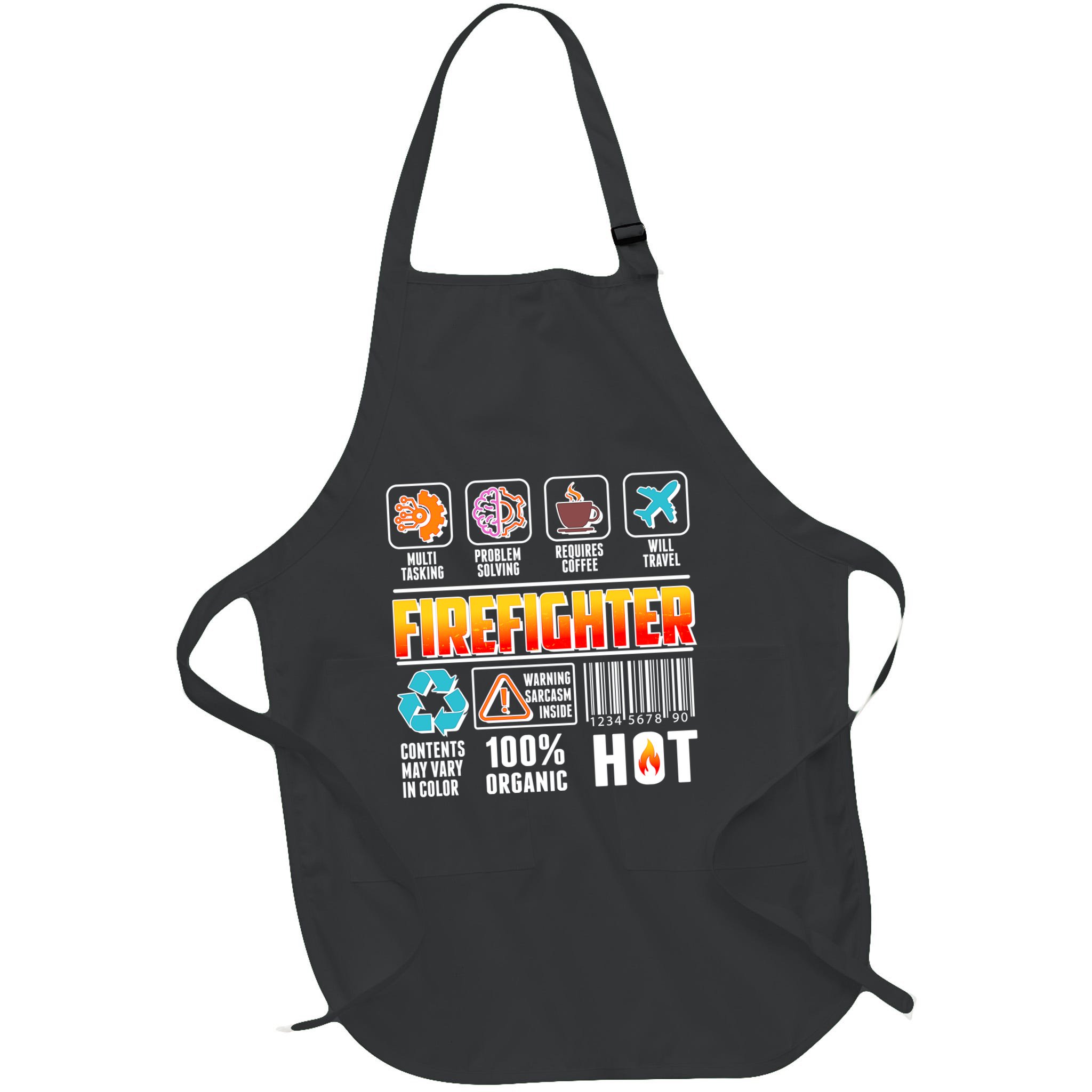 Funny Firefighter Warning Label Apron