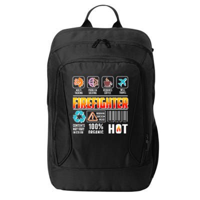 Funny Firefighter Warning Label City Backpack