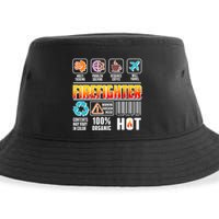 Funny Firefighter Warning Label Sustainable Bucket Hat