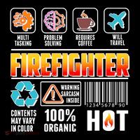 Funny Firefighter Warning Label Hooded Wearable Blanket
