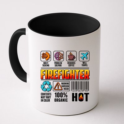 Funny Firefighter Warning Label Mug