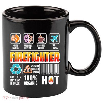 Funny Firefighter Warning Label 11oz C Handle Ceramic Mug