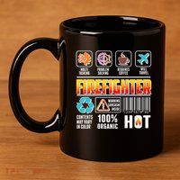 Funny Firefighter Warning Label 11oz C Handle Ceramic Mug