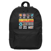 Funny Firefighter Warning Label 16 in Basic Backpack
