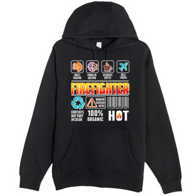 Funny Firefighter Warning Label Premium Pullover Hoodie