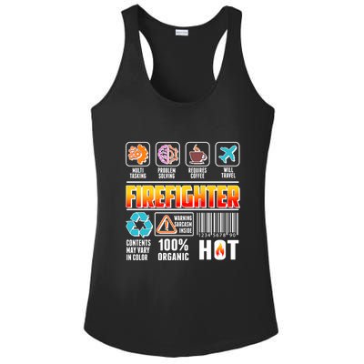 Funny Firefighter Warning Label Ladies PosiCharge Competitor Racerback Tank