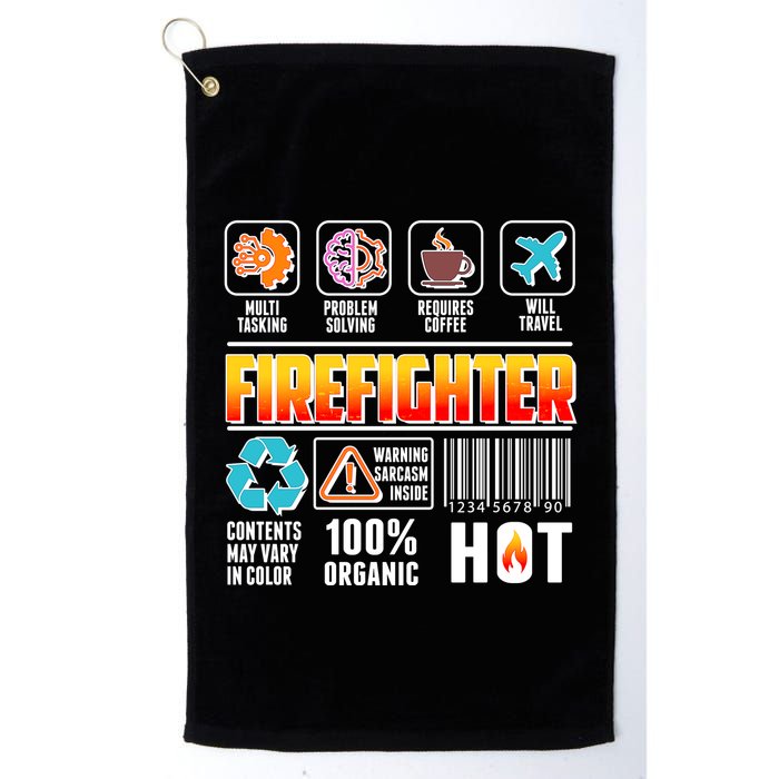 Funny Firefighter Warning Label Golf Towel