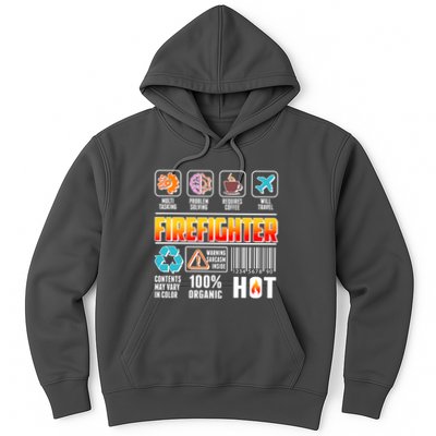 Funny Firefighter Warning Label Hoodie