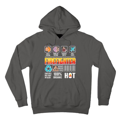 Funny Firefighter Warning Label Hoodie