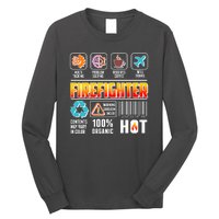 Funny Firefighter Warning Label Long Sleeve Shirt