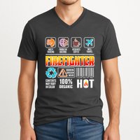 Funny Firefighter Warning Label V-Neck T-Shirt