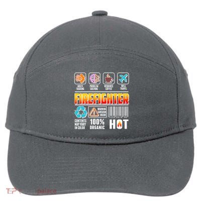 Funny Firefighter Warning Label 7-Panel Snapback Hat
