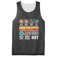 Funny Firefighter Warning Label Mesh Reversible Basketball Jersey Tank