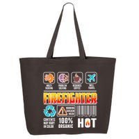 Funny Firefighter Warning Label 25L Jumbo Tote