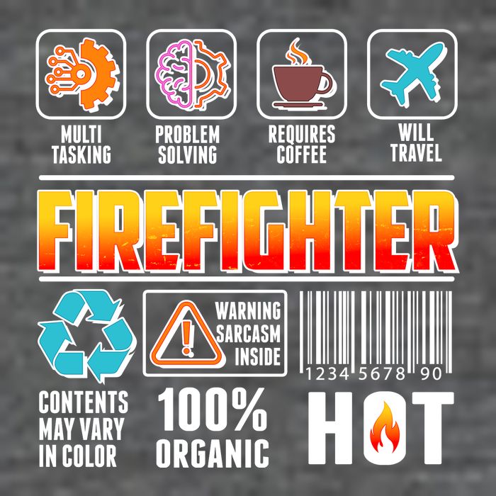 Funny Firefighter Warning Label Baby Bodysuit