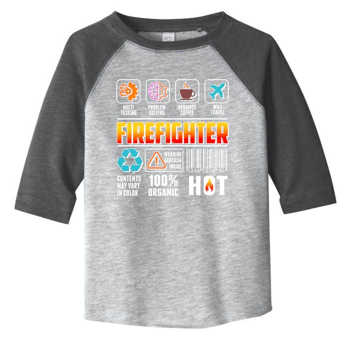 Funny Firefighter Warning Label Toddler Fine Jersey T-Shirt