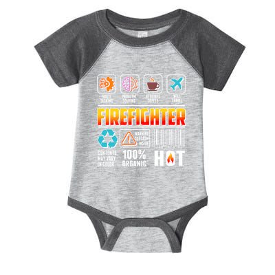 Funny Firefighter Warning Label Infant Baby Jersey Bodysuit
