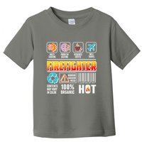 Funny Firefighter Warning Label Toddler T-Shirt