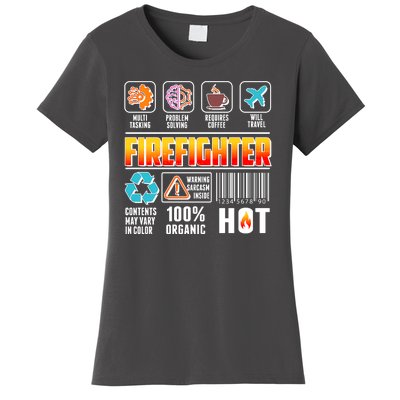 Funny Firefighter Warning Label Women's T-Shirt