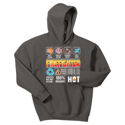 Funny Firefighter Warning Label Kids Hoodie