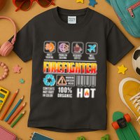 Funny Firefighter Warning Label Kids T-Shirt