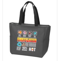 Funny Firefighter Warning Label Zip Tote Bag