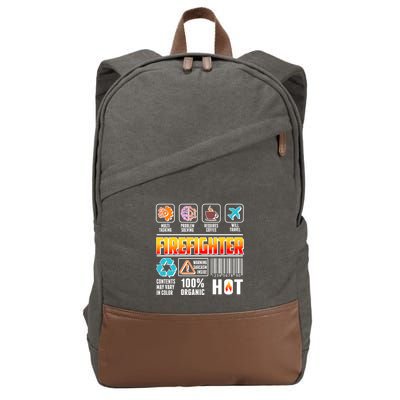 Funny Firefighter Warning Label Cotton Canvas Backpack