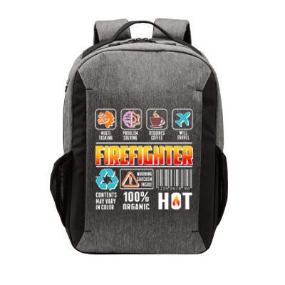 Funny Firefighter Warning Label Vector Backpack