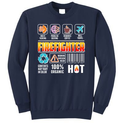 Funny Firefighter Warning Label Sweatshirt