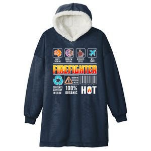 Funny Firefighter Warning Label Hooded Wearable Blanket