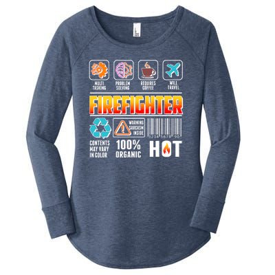 Funny Firefighter Warning Label Women's Perfect Tri Tunic Long Sleeve Shirt