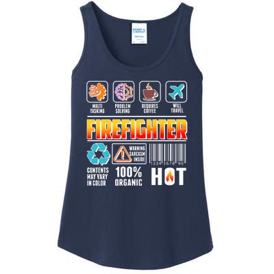 Funny Firefighter Warning Label Ladies Essential Tank