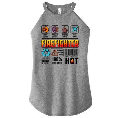 Funny Firefighter Warning Label Women's Perfect Tri Rocker Tank